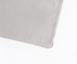 Amity home ranier linen table runner in grey   frayed edges