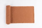 Amity home ranier linen table runner in ochre   frayed edges