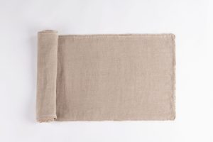 Amity home ranier linen table runner in natural   frayed edges