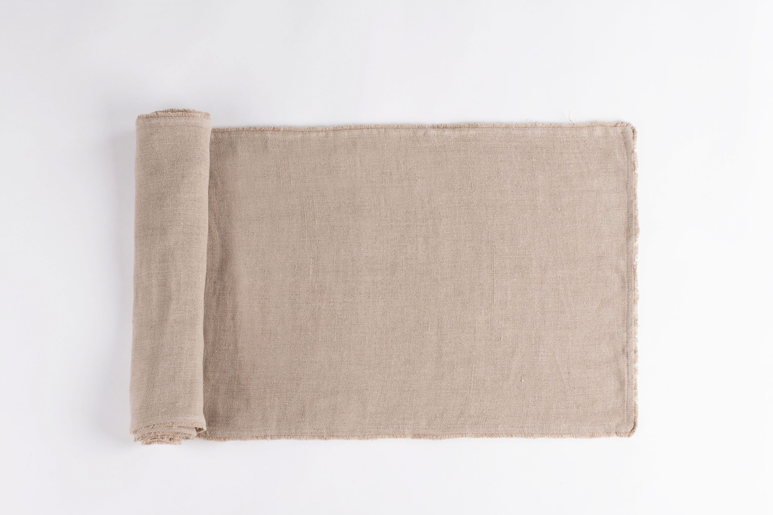 Tr15439n | Amity Home Amity home ranier linen table runner in natural frayed edges