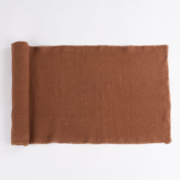 Ranier Linen Table Runner, Saddle