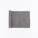 Amity home harlow table runner in charcoal   subtle linen texture