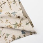 Amity home elissa table runner in natural linen floral print   intricate botanical design