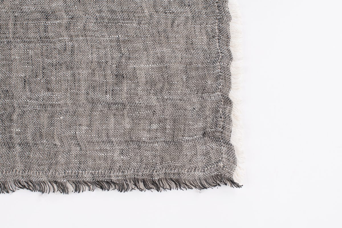 Amity home kent linen table runner in asphalt   textured weave