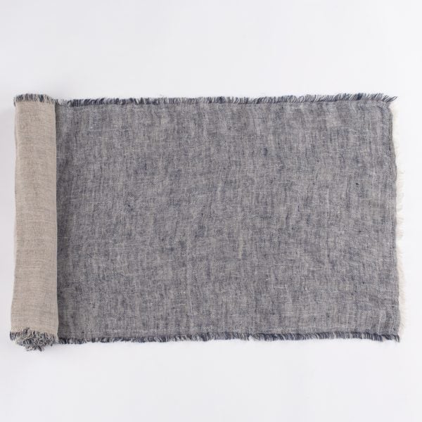 Kent Linen Table Runner, Indigo