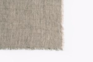 Amity home kent linen table runner in kale   frayed edges