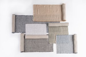 Amity home kent linen table runner in white   raw edge linen swatches