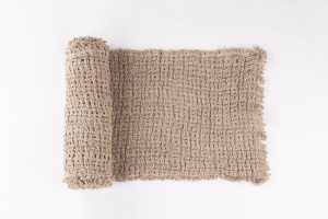 Amity home trawick linen table runner in natural   open weave texture