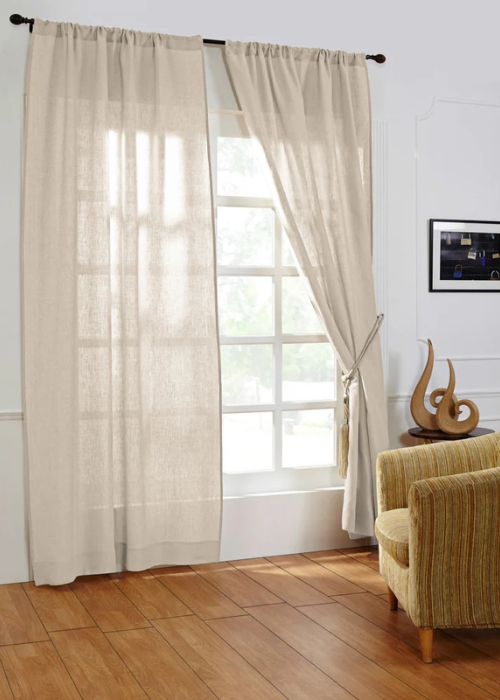 Damara linen curtain ivory
