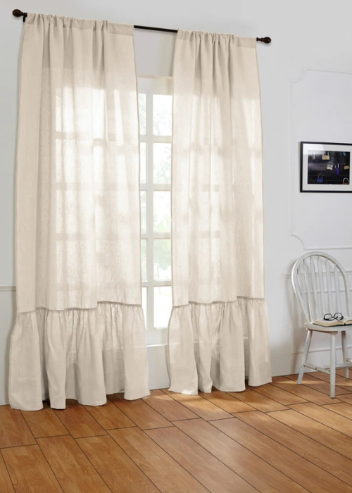 Caprice linen curtain ivory