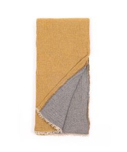 Amity home gavin super throw in ochre   soft reversible knit texture