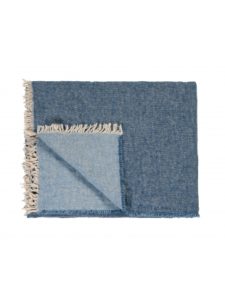 Amity home gavin super throw in storm blue   fringed edge texture