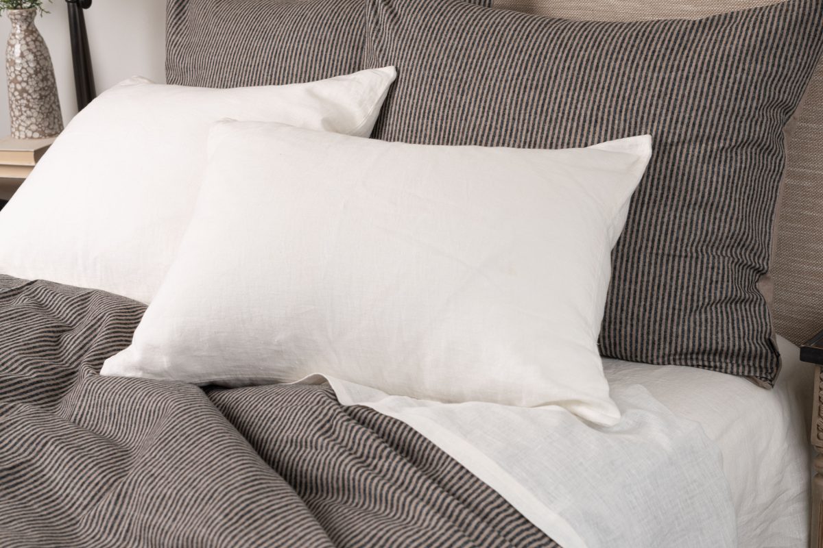 Amity home salma duvet cover in striped taupe   vertical stripes