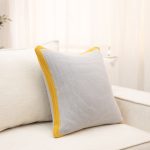 Amity home barragan linen pillow in greygolden rod   knitted texture