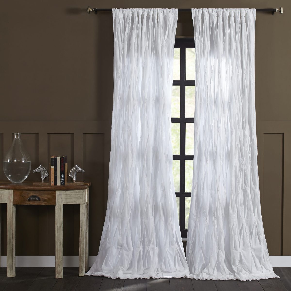 Asher Cotton Curtain, White, 120" - Image 1