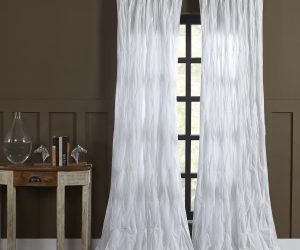 Amity home asher cotton curtain in white   pin tuck textured design