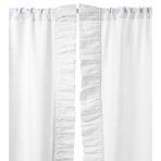 BASILLO LINEN WHITE LINEN CURTAINS, WHITE PAIR, 96″