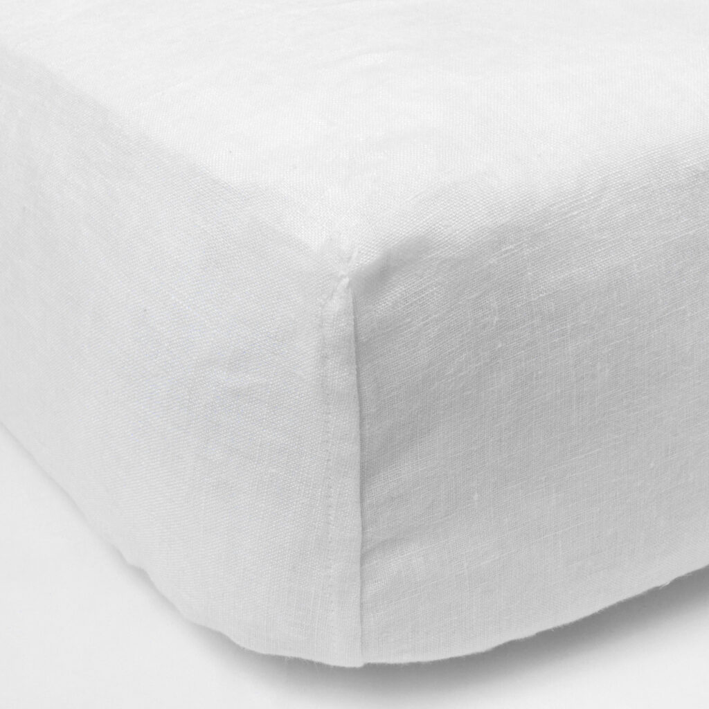 BOX SPRING COVER, LINEN, WHITE, QUEEN Amity Home
