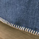 Amity home bryce duvet cover in indigo   contrasting blanket stitch