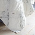 Amity home callahan quilt indigo   white with kantha stitching