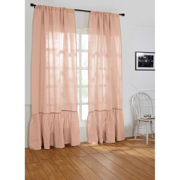 CAPRICE LINEN CURTAIN, PETAL PINK, 108″ (Custom)