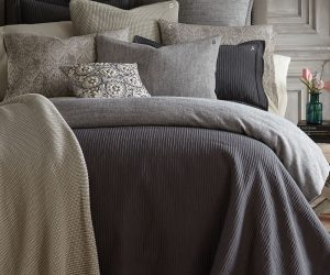 Amity home dante matelasse in charcoal   ridged texture