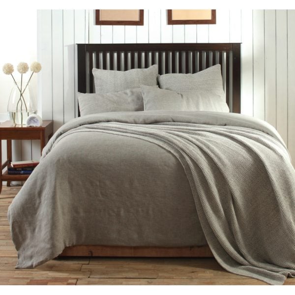 EGAN KNITTED COVERLET, GREY