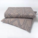 Amity home ennis duvet cover in taupe with grey   geometric stitched pattern