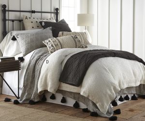 Amity home evol duvet cover in ivory   subtle textured weave