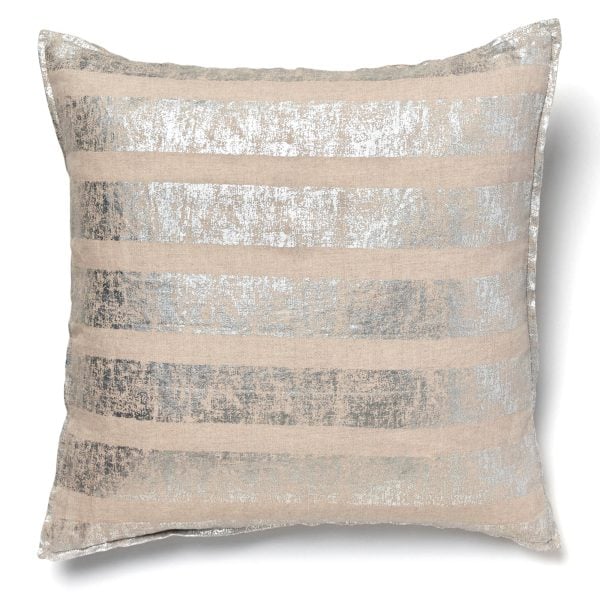 Kalen, Silver, Striped Pillow