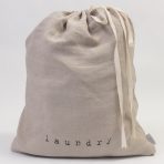 Amity home laundry bag in natural   linen texture