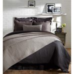 LIAM DUVET COVER, CHARCOAL BLUE