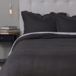 LIAM DUVET COVER, CHARCOAL BLUE