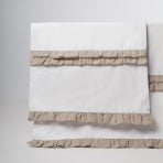 PETITE RUFFLE SHEET SET, LINEN RUFFLE, NATURAL (Retiring Soon***)