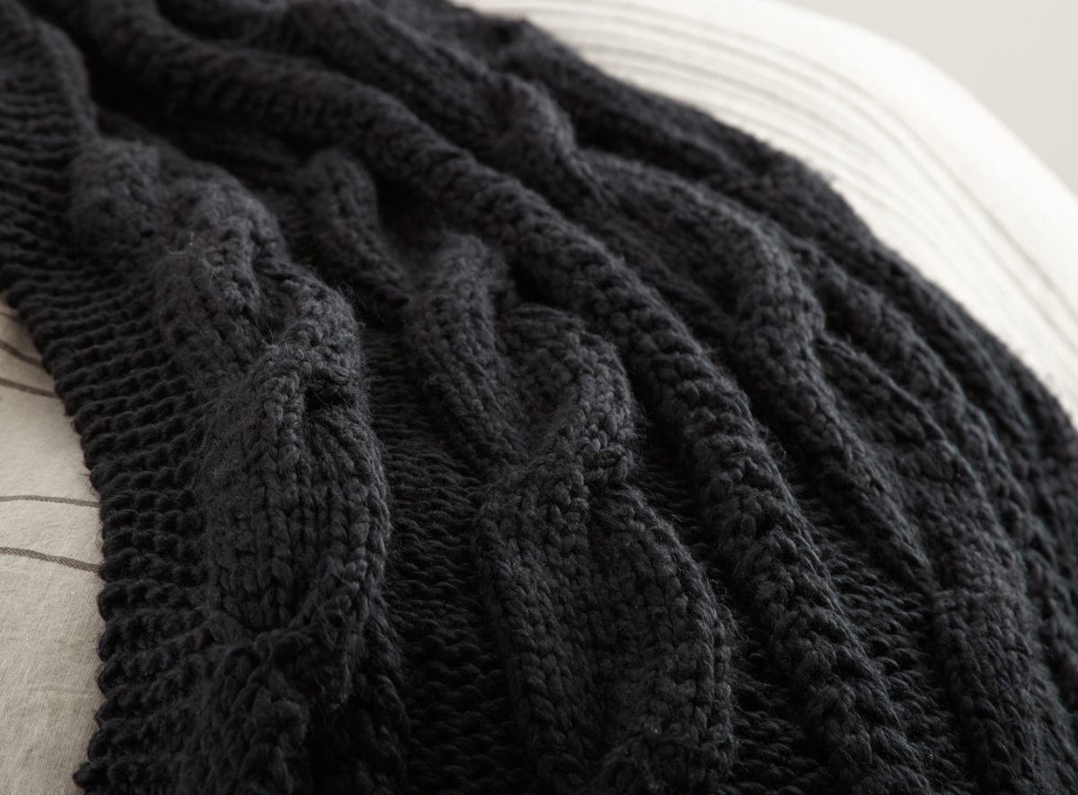Raj Cable Knit, Asphalt - Image 3