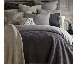 Amity home sabine jacquard duvet cover in dark grey   textured jacquard weave