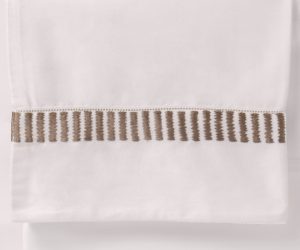 Amity home savona sheet set in white with oyster   embroidered border