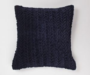 Amity home ted pillow in indigo   ruched velvet texture