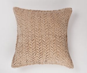 Amity home ted pillow in khaki   braided velvet texture