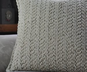 Amity home ted pillow in khaki   pinch pleat velvet texture