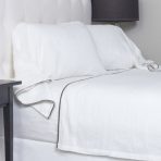 TYNE LINEN WHITE-CHARCOAL EMB SHEET SET